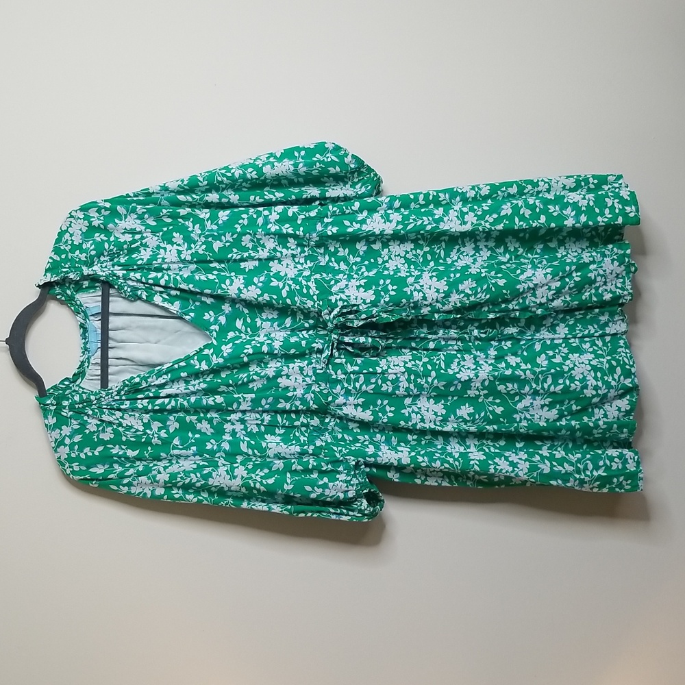 Draper James Green and White Floral Dress 1X